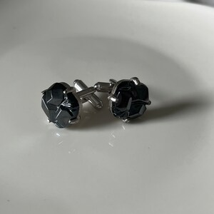 Vintage Sara Coventry Hematite Cuff Links - Silver Tone - From 1980’s