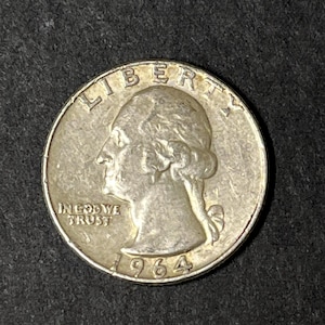 1964 P Washington Quarter - Circulated -  90% Silver -  From the Philadelphia Mint