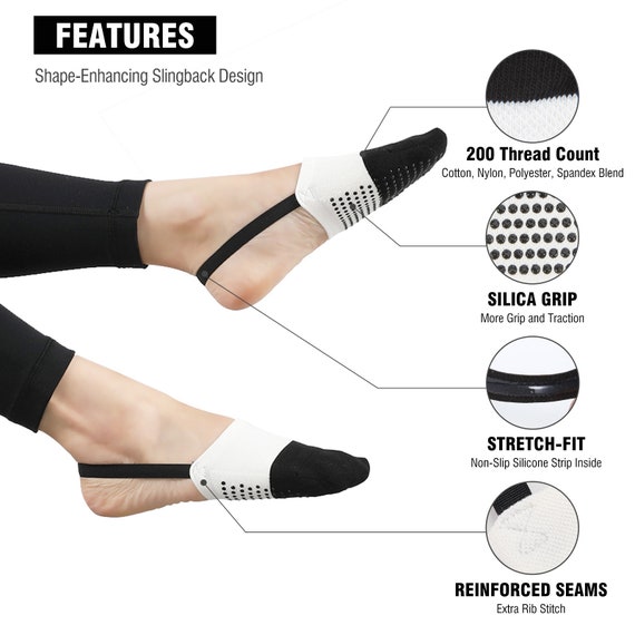 Daisy and Bella Yoga Socks, Pilates Fitness Half Socks, Slingback, Non-slip  Breathable. 