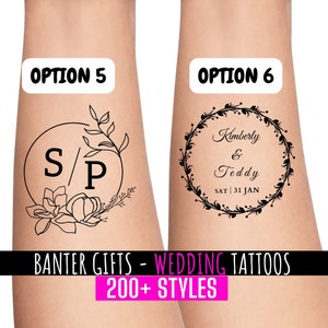 Temporary Wedding Favour Tattoos Stag Do Groom and Bride Tattoo Hen Party Tattoos Groom Goals Groomgoals Personalised Tattoos image 7