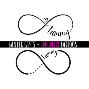 Personalised Temporary Infinity Symbol Tattoos. Custom everlasting, eternity tattoo, Add your text.