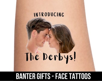 Personalised Wedding Temporary Tattoos for your Stag Do, Wedding favours, Wedding Gifts, bachelorette tattoos, Groom face tattoos, couples