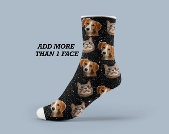 Animals Face on socks. Personalised socks. Novelty socks, Funny personalised socks. Christmas day socks. Face on sock. Secret Santa