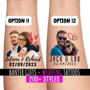 Temporary Wedding Favour Tattoos Stag Do Groom and Bride Tattoo Hen Party Tattoos Groom Goals Groomgoals Personalised Tattoos image 3