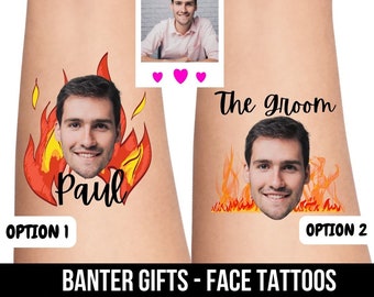 Bachelorette Party Favors - Bachelorette Tattoo - Bachelorette Party Favor - Groom's Face Tattoo - Bride Tattoo - Bride Gift - Funny Gift