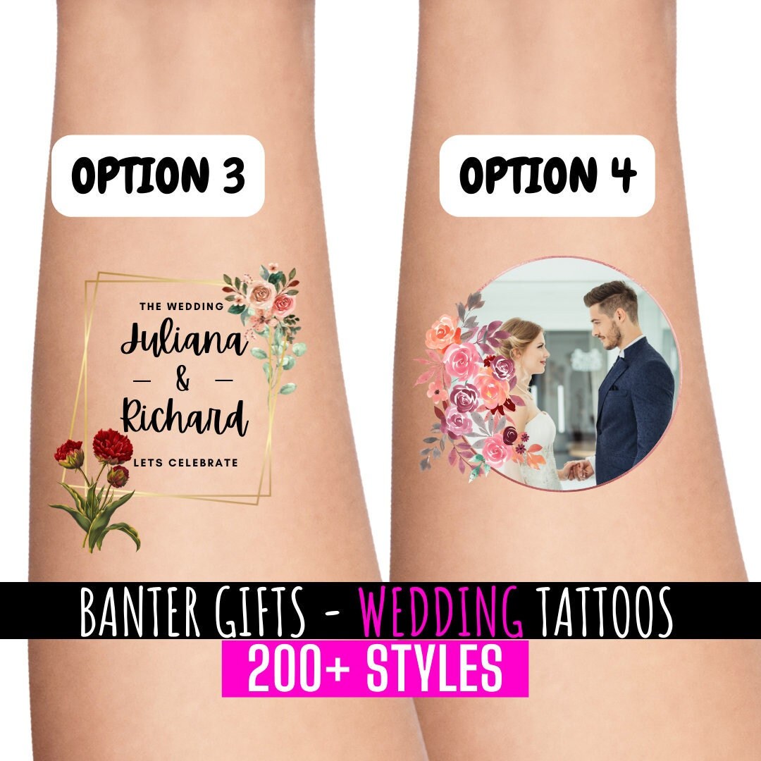 Temporary Wedding Favour Tattoos Stag Do Groom and Bride Tattoo Hen