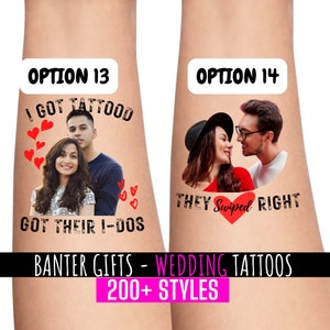 Temporary Wedding Favour Tattoos Stag Do Groom and Bride Tattoo Hen Party Tattoos Groom Goals Groomgoals Personalised Tattoos image 4