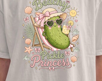 Princesa Pickle playera PNG, diseño de camiseta femenina veraniega costera (descarga digital)