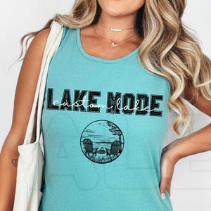 Custom Lake Mode Comfort Colors® Tank Top, Personalized Lake Shirt, Lake House Gift, Lake Lover Shirt, Lake Camping Shirt, Lake Vacation Tee