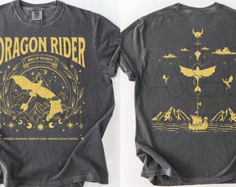 Dragon Rider Comfort Colors® Shirt, Vintage Book Dragon Medieval Shirt, Vikings Dragon Shirt, Fantasy Movie Book Dragon Shirt, Book Lover