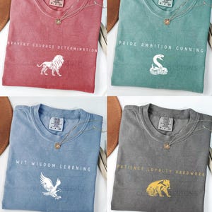 Comfort Colors® Floral Wizarding School House T-Shirt, HP House Shirt, Universal Vacation T-Shirt, Wizard World, Vintage Wizard Houses Shirt