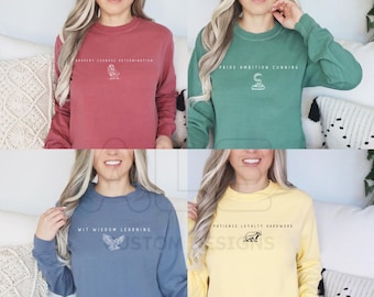 Comfort Colors® Wizarding School House Long Sleeve Shirt, HP House Shirt, Universal Vacation Shirt, Wizard World, Vintage Wizard House Shirt