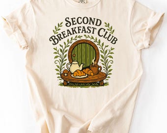 Comfort Colors® Second Breakfast Club Shirt, Grey Wizard Shirt, Fantasy Movies, Fantasy Book Lover Tee, Vintage Bookish Shirt, Elves Shirt
