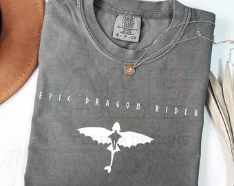 Epic Dragon Rider Comfort Colors® Vintage Shirt, Book Dragon Medieval Shirt, Vikings Dragon Shirt, Fantasy Movie Book Dragon T-Shirt