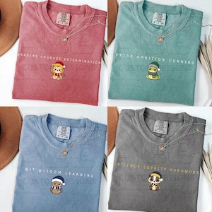 Christmas Wizarding School House Comfort Colors® Shirt, HP House Shirt, Universal Vacation Shirt, Wizard World, Vintage Wizard Houses Shirt