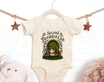 Baby Bodysuit and Toddler Second Breakfast Club Shirt, Grey Wizard Shirt, Fantasy Movies, Fantasy Book Lover Tee, Bookish Shirt, Elves Shirt
