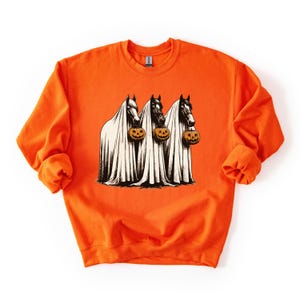 Funny Ghosts Horses Halloween Trick or Treat Sweatshirt, Animal Farm Ghosts Sweatshirt, Animal Lover Sweatshirt, Horse Lover Sweatshirt