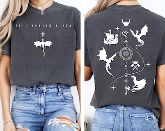 Epic Dragon Rider Comfort Colors® Shirt, Vintage Book Dragon Medieval Shirt, Vikings Dragon Shirt, Fantasy Movie Book Dragon T-Shirt