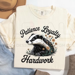 Floral Badger Wizarding School House Comfort Colors® Shirt, HP House Shirt, Universal Vacation Shirt, Wizard World, Vintage Wizard House Tee