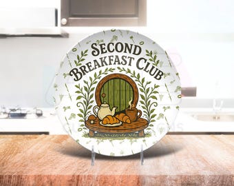 Second Breakfast Club Platter and Plate, Grey Wizard Plate, Fantasy Movies, Fantasy Book Lover Plate, Vintage Bookish Plate, Elves Plate