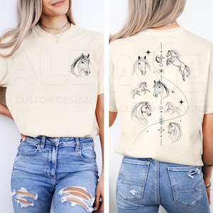 Pocket Line Art Horse Minimalist Comfort Colors® Shirt, Western Horse Lovers Shirt, Rodeo Horse Shirt, Country Cowgirl Shirt, Cowboy Shirt