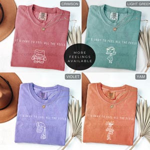 Kids Comfort Colors® Shirt It's Okay To Feel All The Feels, Retro Inside Out Shirt, Inclusion Shirt, Speech Therapy Shirt, BCBA, Para Shirt