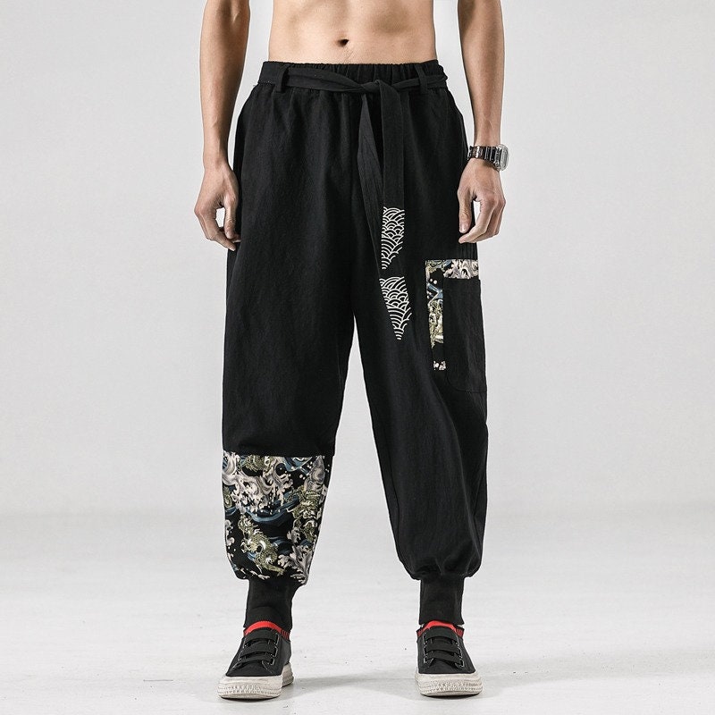MISSMAO Womens Floral Print Pleated Elastic Waist Jogger Harem Pants Yoga Fitness Trousers 