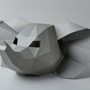 Maschera di carta con testa di elefante 3D