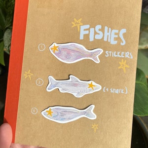 Fishes Stickers - Glossy Fish Star Vinyl Stickers