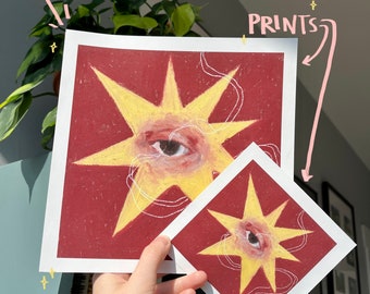 All Seeing Eye Oil Pastel Art Print