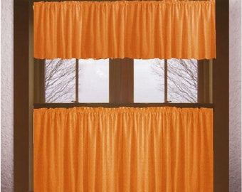 Solid Orange Curtains and Valance