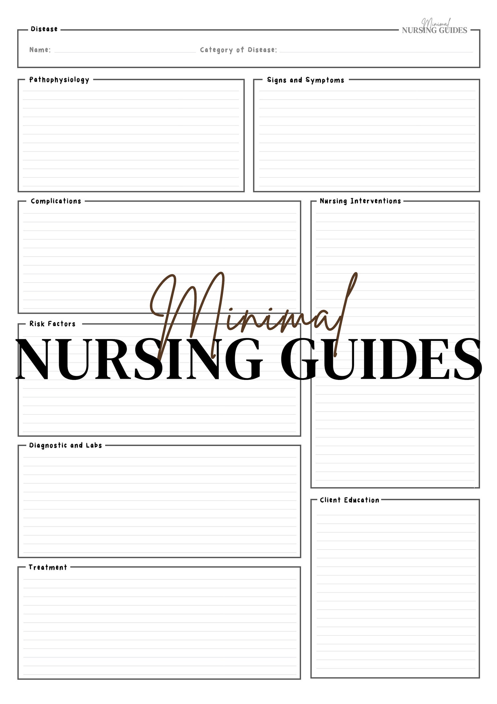 Disease Template Nursing School Clinical Study Digital Etsy Disease Template Nursing School Clinical Study Digital Etsy