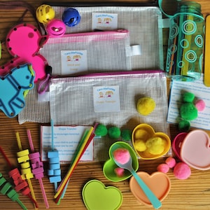 Conjunto de bolsas de atividades para crianças de 1 ano e 2 anos, atividades de viagem, presente de Páscoa para crianças, atividade de tempo de silêncio