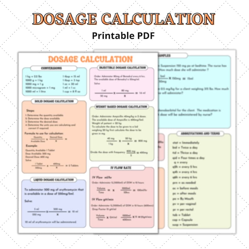 dosage-calculation-drug-dose-calculation-medication-nursing-etsy-canada