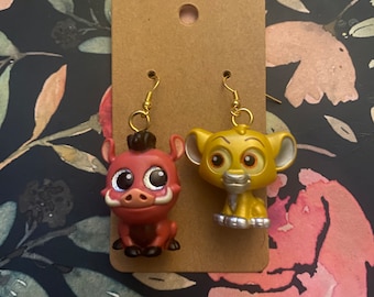 Simba & Pumba Earrings • Disney Doorables • The Lion King Jewelry Gift
