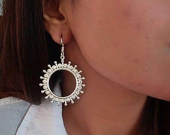 Tribal Silber Ohrringe, Boho Style Schmuck