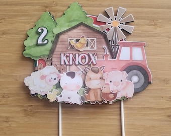 Animaux de la ferme bébé enfants filles garçons sur le thème de gâteau d'anniversaire personnalisé