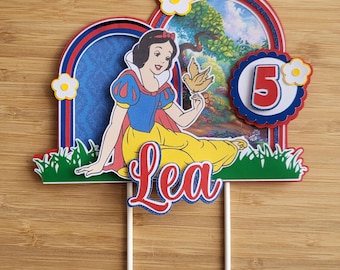 Décoration de gâteau d'anniversaire personnalisée sur le thème des filles sur le thème de la princesse Snow