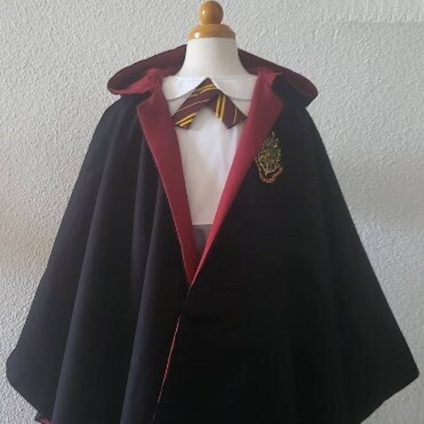 Childrens dress up wizard robe with hood - Available in sizes 2Y - 8Y