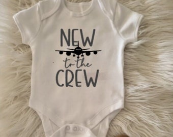 Body divertido para bebé, piloto, avión, vuelo, aviación, geek, nuevo en The Crew, disponible en tallas de 0 a 3 meses, 2 años