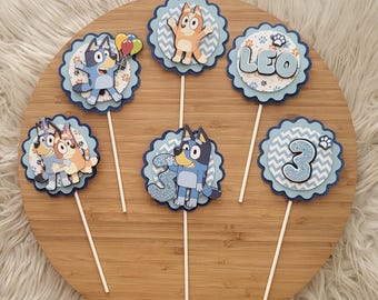 Décorations de cupcakes d'anniversaire personnalisées sur le thème des garçons et des filles