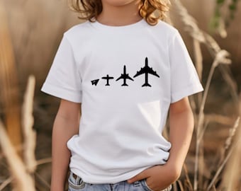 Avions en papier / avion / pilote / t-shirt de vol pour enfants - Disponible dans les tailles 2 ans - 12 ans