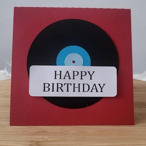 Vinyl music records record player themed birthday Christmas Thank You pop up card image 2
