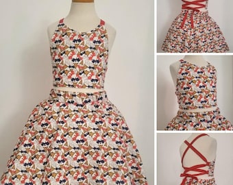 Girls 4th of July Independence Day cotton two piece set - Available in sizes 1Y - 8Y