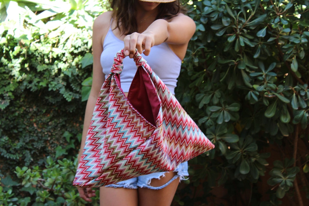 Handmade Fully Lined Bag Zig Zag Print Etsy