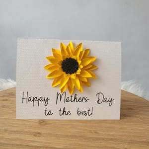 Biglietto di auguri di compleanno/Festa della mamma/Guarisci presto con girasole 3D - personalizzabile