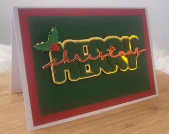 3D layered Christmas greetings card