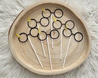 Adornos para cupcakes con temática de mago (juego de 6)