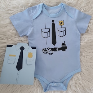 Baby police dress up bodysuit - Available in sizes 0-3 months - 2Y - Matching gift box available