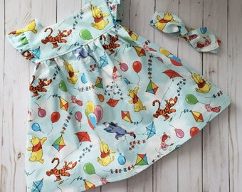Pretty girls character bear cotton dress - Available in sizes 0-3 months - 8Y